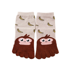 Thin Printed Picture Socks Sweatabsorbent Five Toes Breathable 90 Cotton