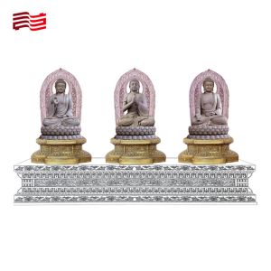 Temple Buddha Custom Large Buddha Statue with Bronzing Process Casting Technique