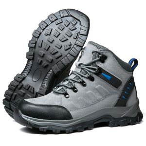 Mid-Cut Welding Safety Shoes with Custom Logo and Gray Color Suede Work Boots