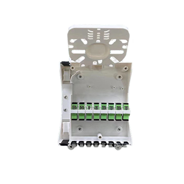 FTTH 8 core wall Fiber Optic Distribution Box optic terminal box PC+ABS IP65 with 8pcs adapter