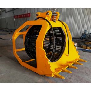 Excavator Attachments Hydraulic Drum Screening Hopper Excavator Rotating