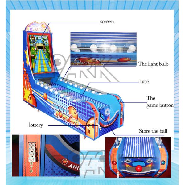 Indoor playground kids mini bowling ball game wooden material arcade lottery game machine