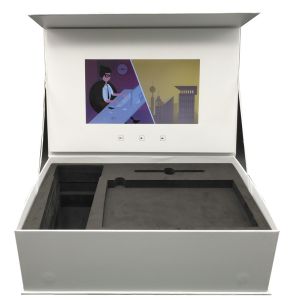 custom print gift box with lcd video screen,LCD video presentation box with foam