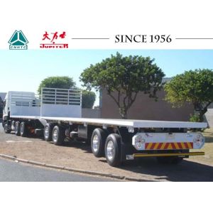 China Lightweight Interlink Flat Deck Gooseneck Trailers For Long Distance Transportation on sale