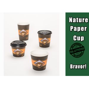 Food Grade 4 Oz Recyclable Disposable Cups PE Coating Paper Custom Size