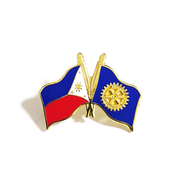 Die Casted Zinc Alloy Custom Flag Lapel Pins With Double Posts And Butterfly