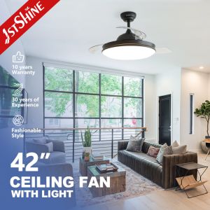Cheap Modern Style 1stshine LED Ceiling Fan with Remote Control and Retractable Design for sale