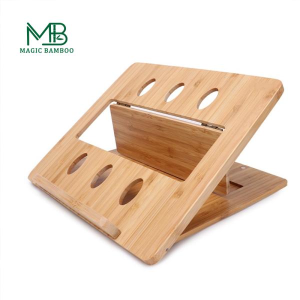 Affordable Sustainable Bamboo Foldable Laptop Holder for Desk Portable in Living Room
