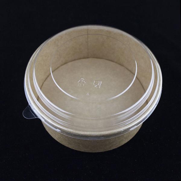 Salad Disposable Kraft Paper Bowls With Lids Takeaway Packaging Container 1100ml