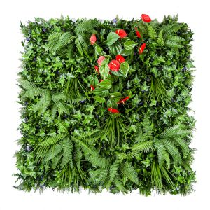 Dark Green Hedge Artificial Green Walls Vertical Bush Panel 45mm For Garden