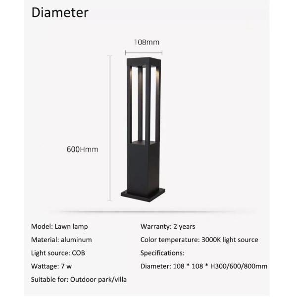 IP54 Bollard Landscape Lights , 80 Cri Waterproof Led Landscape Lighting