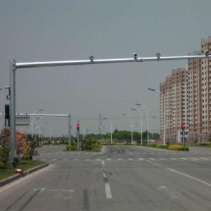 Hot Dip Galvanized Octagonal Security Camera Pole , Steel Light Post