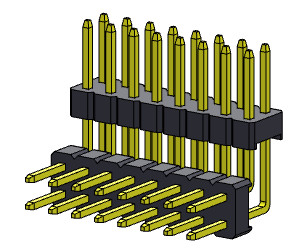 Pin Header Connector 2.00mm Dual Row Stack R/A TYPE 2*2PIN To 2*40PIN
