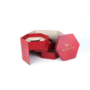 China Luxury Hexagon Shape Cardboard Candy Box Cosmetic Jewery Storage Rigid on sale