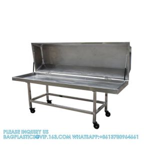 High Quality Stainless Steel Material Mortuary Trolley With Cover For Funeral