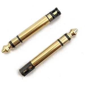 Gold Plated 6.35mm Mono 50L Audio Male Earphone Plug Connector With Thread For