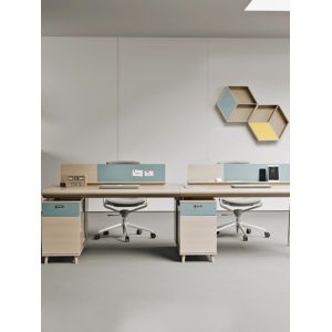 Wooden Modern Office Furniture Staff Desk with L Shaped Design and Y Mail
