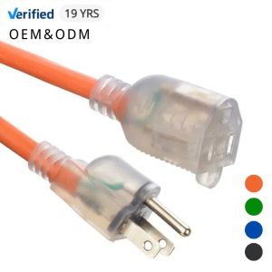 Cheap 12 Gauge 3 Prong Cold-Resistant 15Amp 1875W SJTW 12/3 Outdoor Extension Cord 100 ft Waterproof Heavy Duty Lighted Indicator for sale