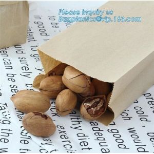 Custom design printed Kraft bread packaging paper bag,wax grease proof square