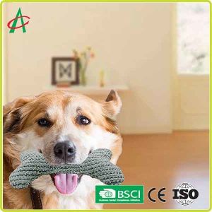 ISO9001 Pet Plush Toy Bone Shaped 15cm*5.5cm With Squeaker