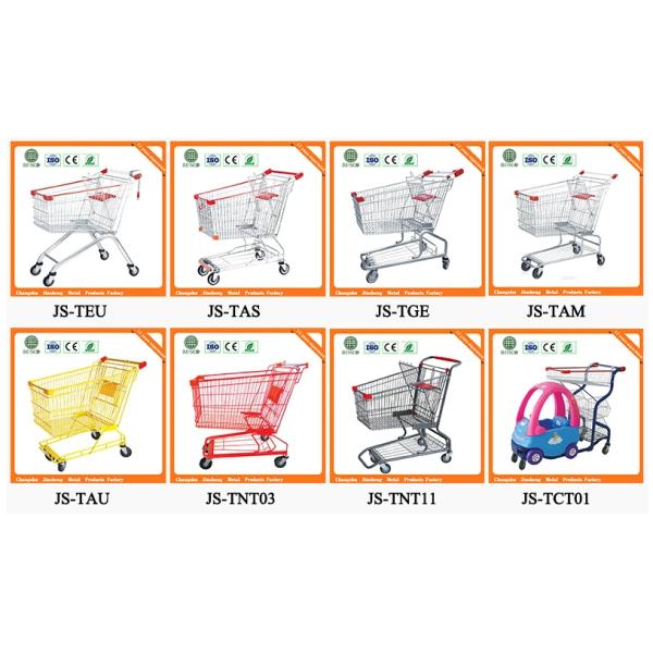 Zinc Plated Metal Store Supermarket Shopping Trolley Grocery Push Cart