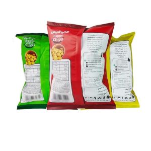Custom Food Popcorn Potato Chips three side seal pouch for Snack