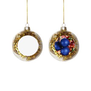 Sublimation Christmas Ball Personalized Custom Printing 8CM Glass Christmas Ball