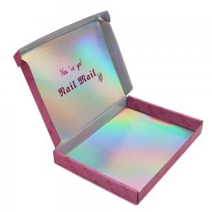 Cheap Custom Logo Printing Corrugated Cardboard Red Small Thin Holographic Mailer Box Packaging Holographic Foil Packing Box for sale