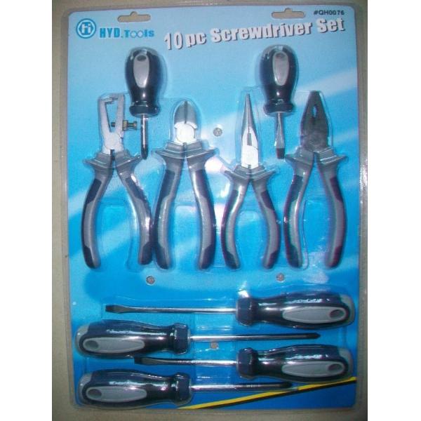 Quality 10 pcs screwdriver set ,with diagonal cutting pliers ,wire stripper . wholesale