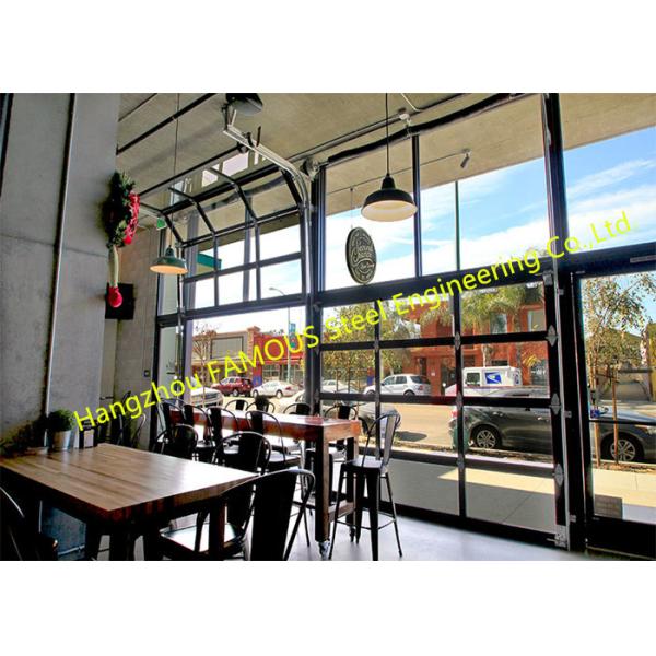 Quality Aluminum Frame Rolling Door Customized Transparent Door With Tempered Glass Panel wholesale