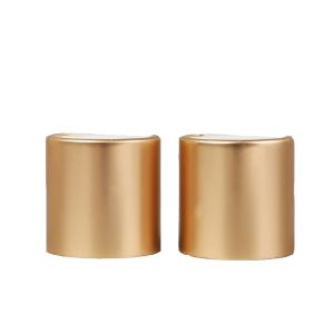 China Delicate Cosmetic Bottle Caps  Matt Gold Aluminum Disc Top Cap on sale