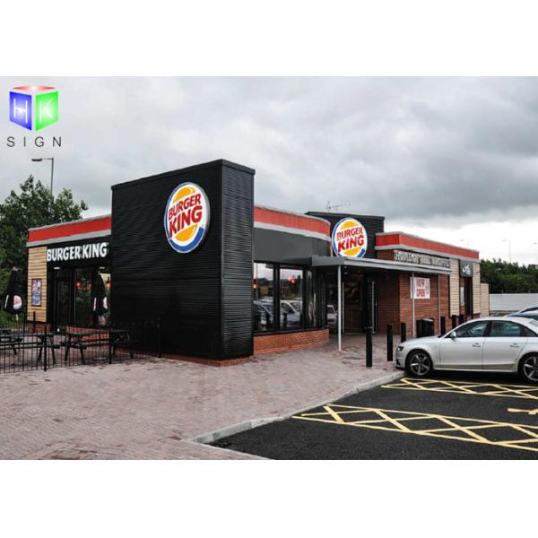 Quality Floor Standing Outdoor Lighted Signs For Business Silk Screen Burger King wholesale