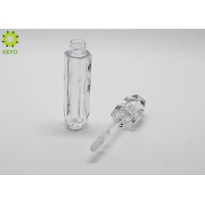 Luxury Transparent Plastic Empty Lipgloss Tube , Round Shape Lipgloss Case