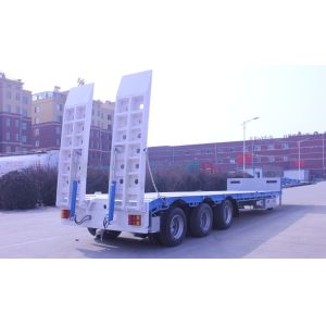 China Tri Axles 60 Ton Low Bed Trailer Heavy Transport on sale