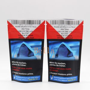 Clear Window Stand Up Zipper Pouch Custom Printing For Herbal Tea CBD Powerfood