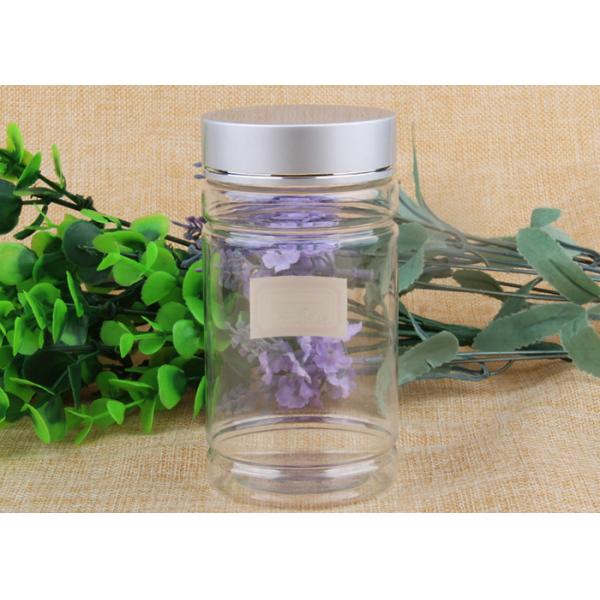 Transparent PET Plastic Cosmetic Jar Container with Aluminum / Plasitc Cap