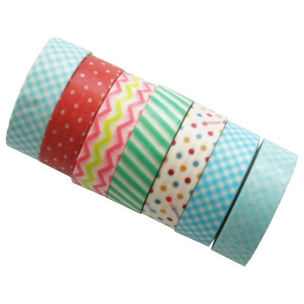 Writable Beautiful Washi Paper Tape , Patterned Paper Masking Tape For Craft
