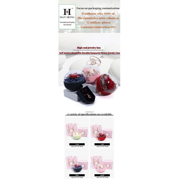 Custom Logo Heart Shaped Jewelry Drawer Box Rose Flower Box For Ring