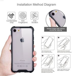 Clear TPU PC Hybrid Combo Shockproof Transparent Cell Phone Case for iPhone 8