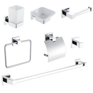 PVD Gold Chrome Bathroom Hardware Sets 7 Piece Towel Rack Sets