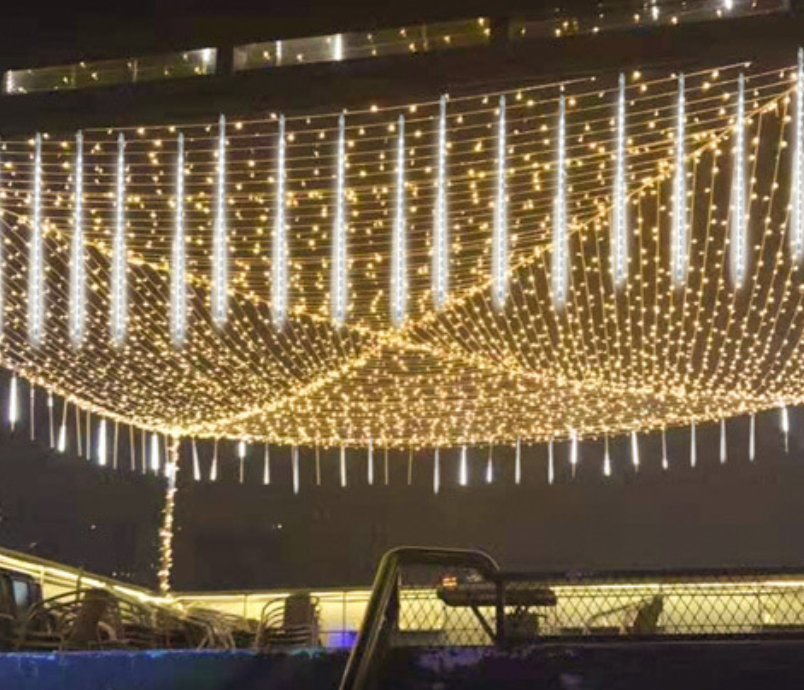 Dynamic Meteor Shower, LED Meteor String Lights Outdoor Garden Holiday