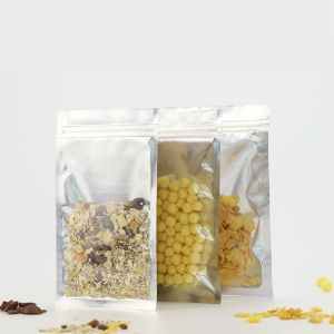 Clear One Side Zipper BOPP Food Packing Pouches