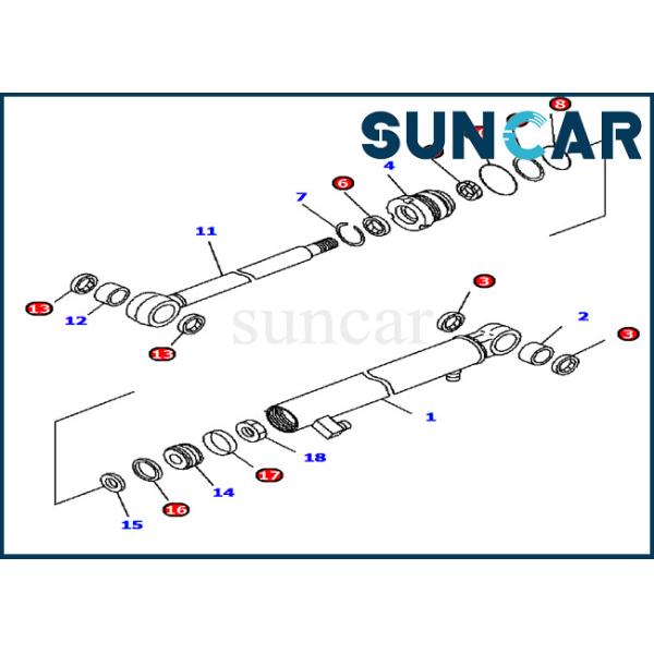 707-98-13970 Arm Cylinder Seal Kit Fits Komatsu Excavator PC15MR-1 Machinery
