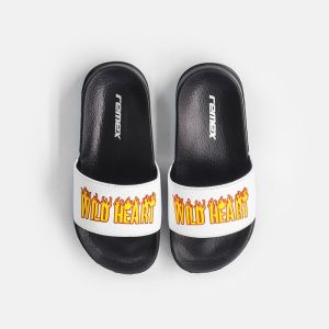 Kids Skid Resistant 28EU EVA Slide Sandal With Wild Heart Print