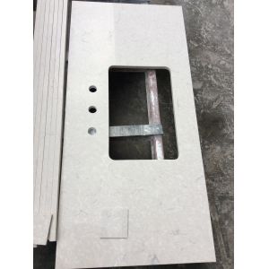 Big Size Quartz Kitchen Island Countertops / Grey Stone Kitchen Worktops