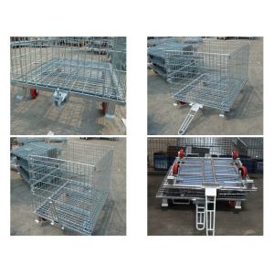 China Metal container Steel storage collapsibe wire mesh metal container, galvanized metal wire mesh cage on sale