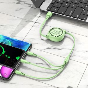 Fast Charging Cable USB Type C 5A Data Charge Liquid silicone Cord Extractable