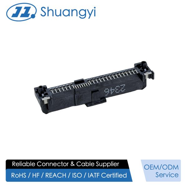 Quality SAS 29P Female Connector with fish fork, SMT, Gold-Plated 30U", PCB Mount, High-Speed Signal and Power Transmission, RoHS &HF Compliant wholesale
