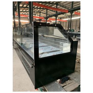 Cheap Large Commercial Horizontal Static Cooling Design With Evaporator Gravity Service Counter Meat Beef Display Freezer for sale