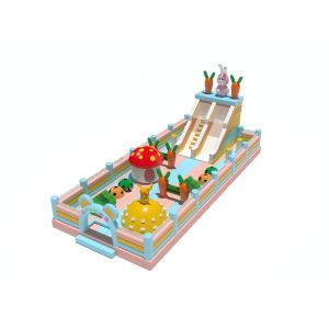 Cheap Rabbit Carrot Mushroom Bouncy Inflatable Castle With Slides for sale